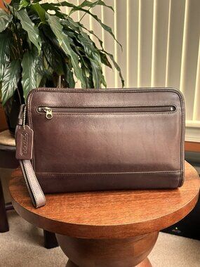 COACH International Clutch, Pouch, Wristlet, Brown